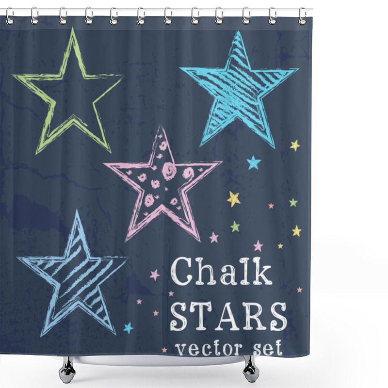 Personality  Stars Chalk Shower Curtains