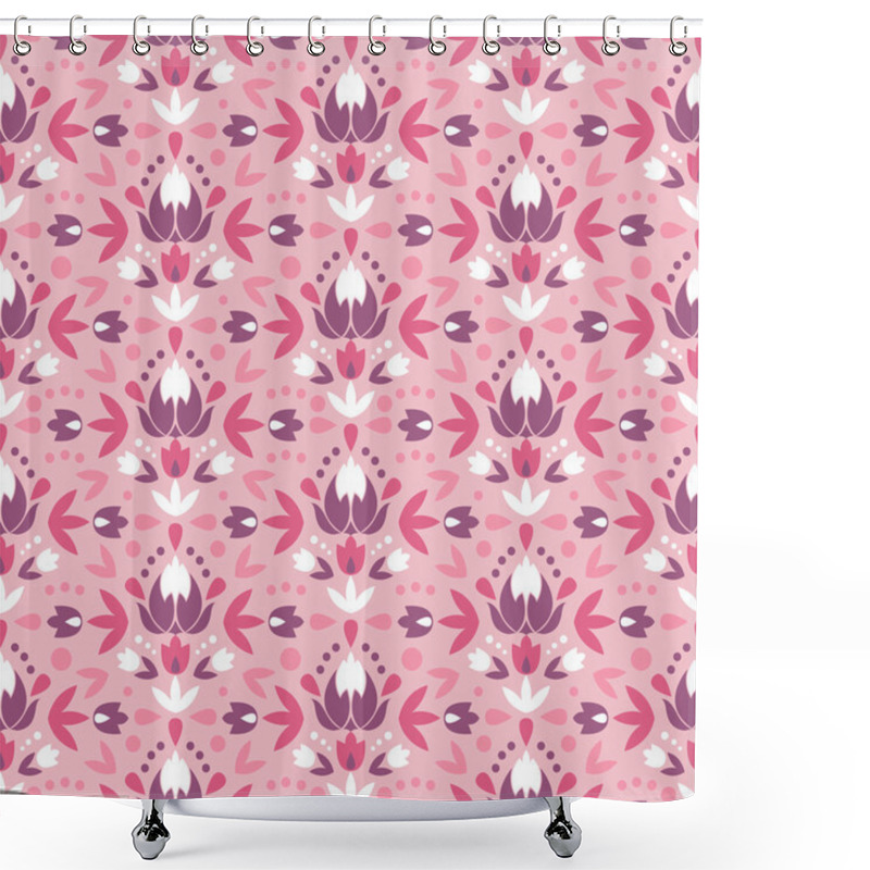 Personality  Abstract Damask Flowers Seamless Pattern Background Shower Curtains