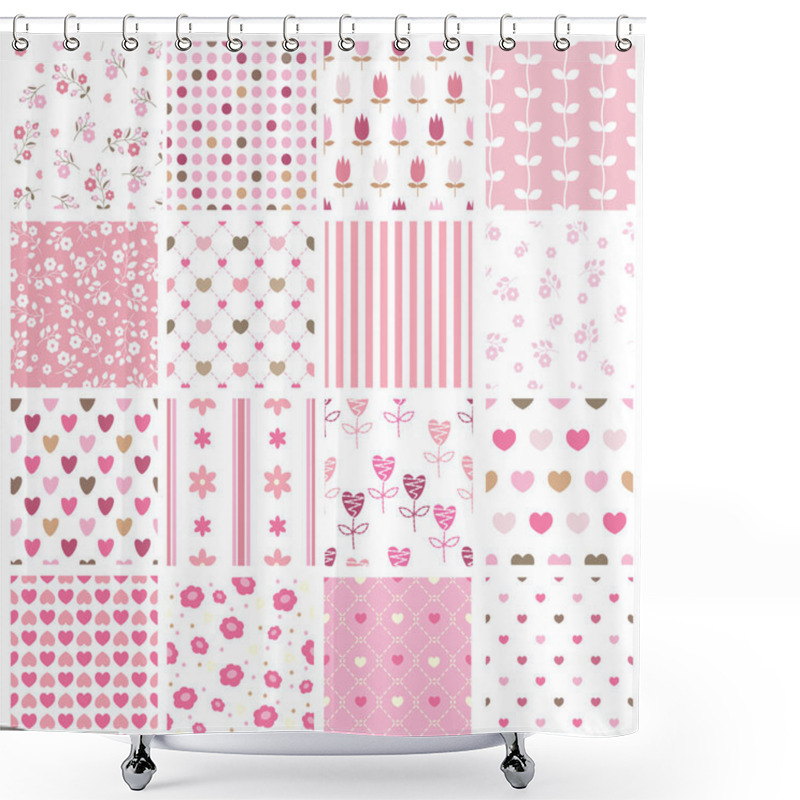 Personality  Set Of Abstract Seamless Pattern Shower Curtains