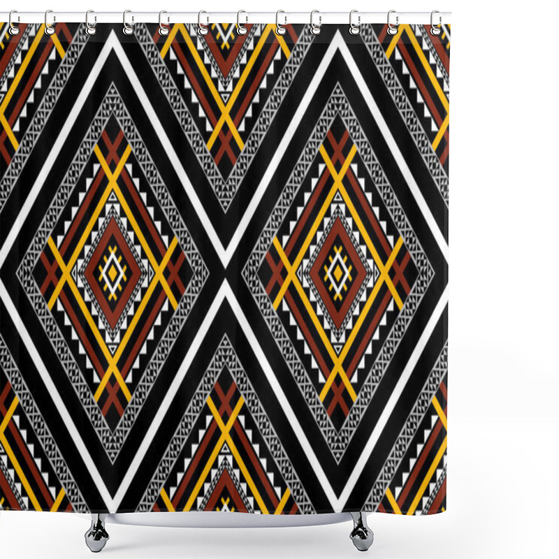 Personality  Geometric Ethnic Seamless Pettern. Oriental Tribal Striped. Design For Background, Wallpaper, Fabric, Clothing, Carpet, Embroidery Shower Curtains