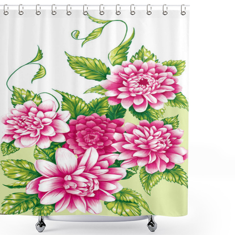 Personality  Pink Peony Flowers Shower Curtains