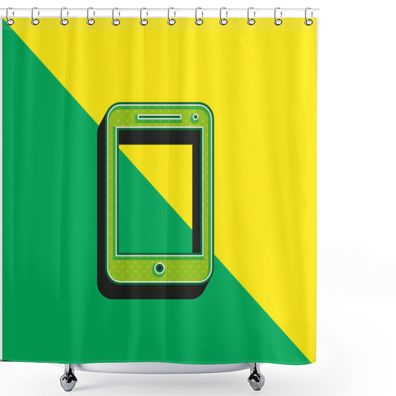 Personality  Big Screen Smartphone Green And Yellow Modern 3d Vector Icon Logo Shower Curtains