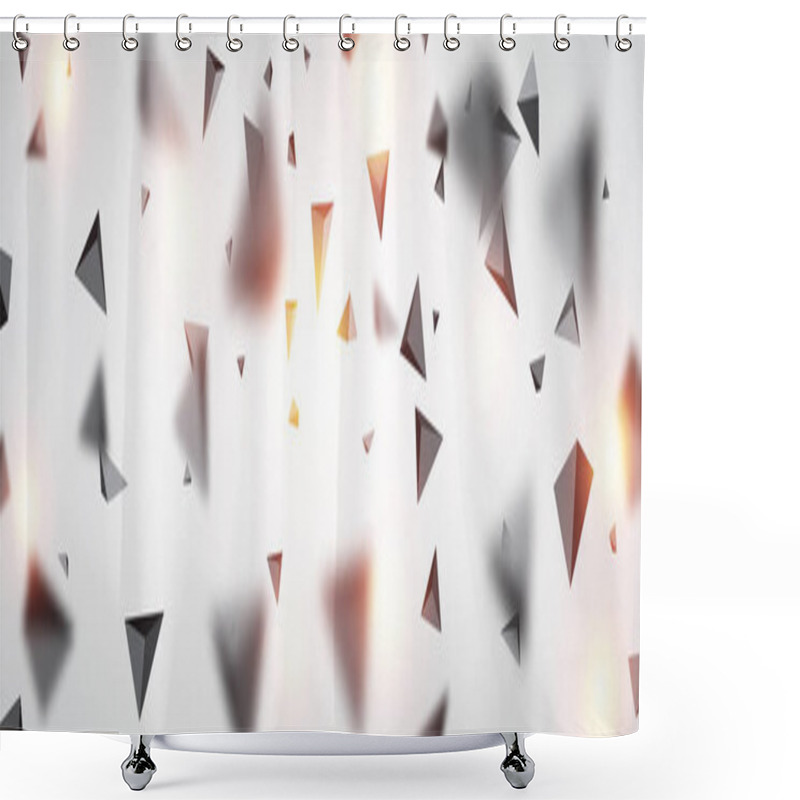 Personality  Abstract Gray Trigons Shower Curtains