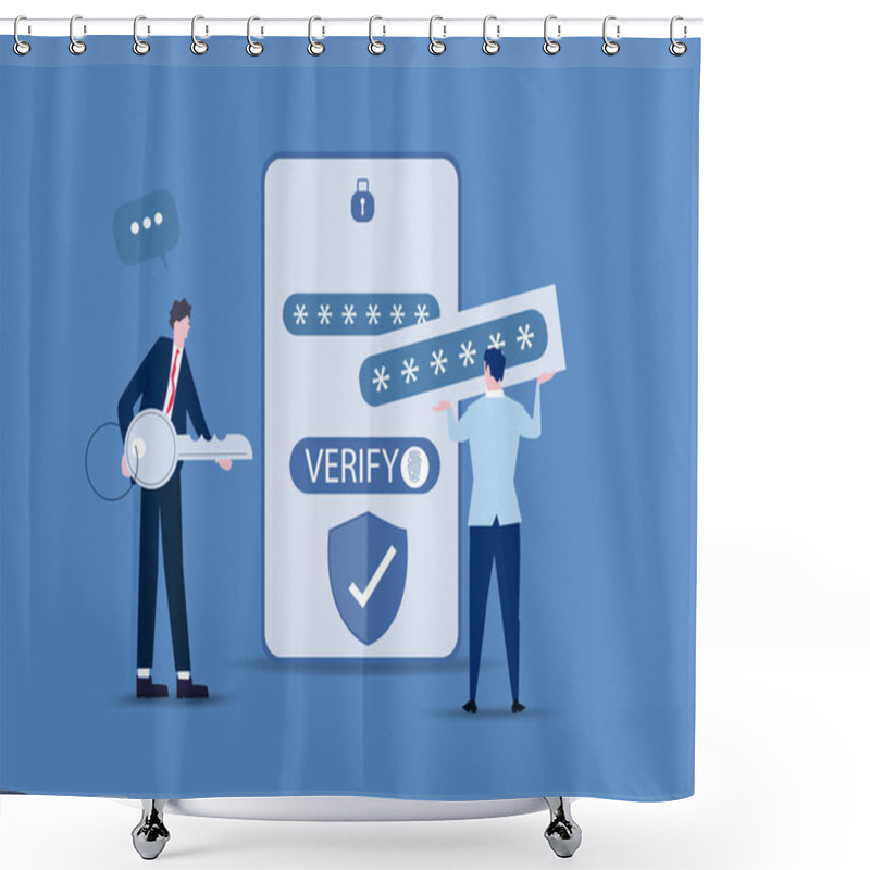 Personality  OTP One-time Password For Secure Transaction On Digital Payment Transaction For Mobile App On Smartphone Screen 2-Step Verification Vector Illustration. Shower Curtains