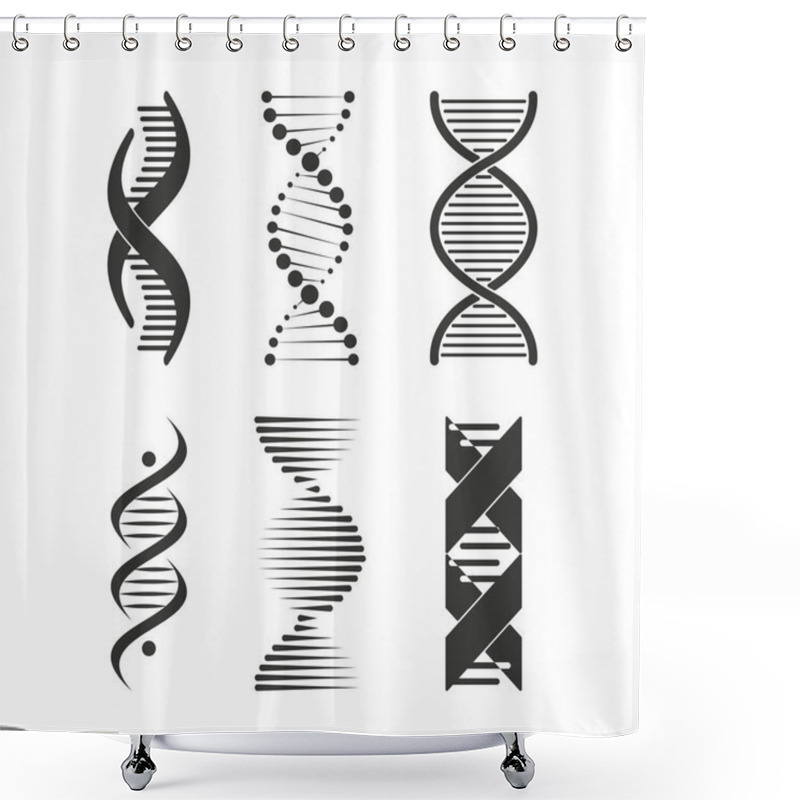 Personality  DNA Icon. Chromosome Strand Symbol Set Design Shower Curtains