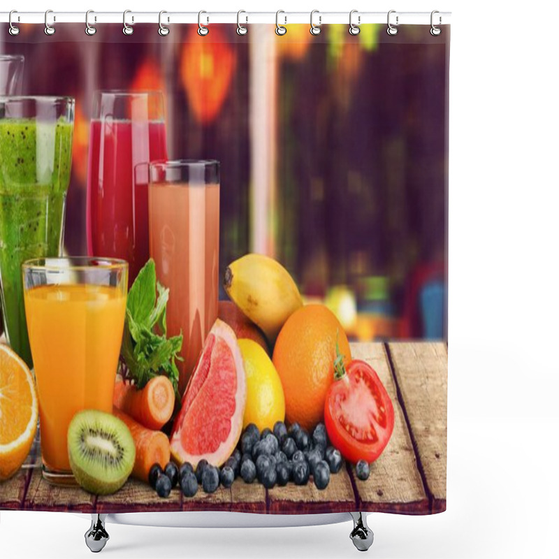 Personality  Glasses Of Fresh Juice  Shower Curtains