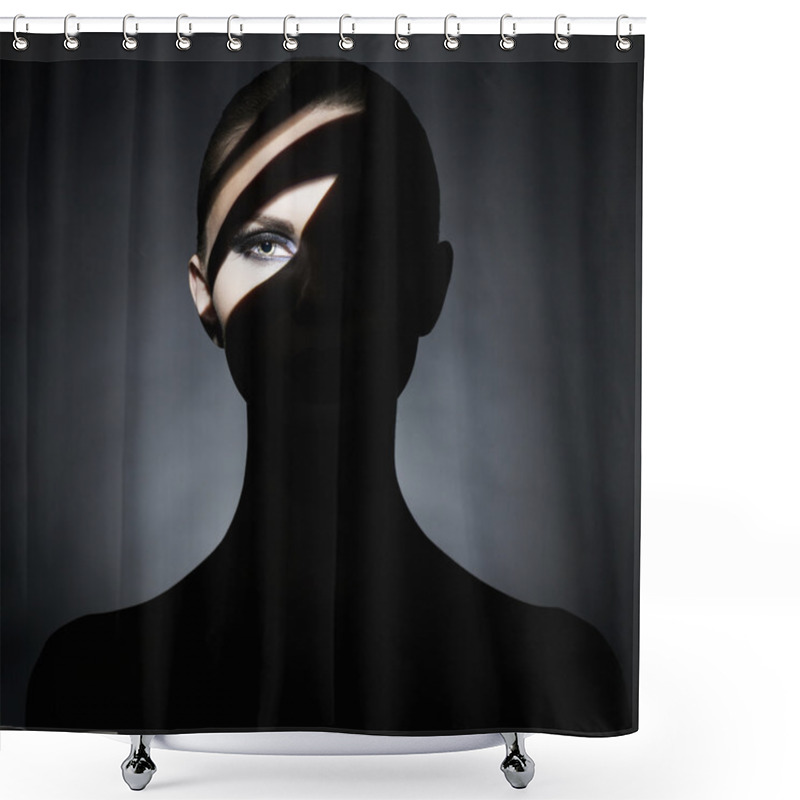 Personality  Surrealistic Young Lady With Shadow On Her Body Shower Curtains