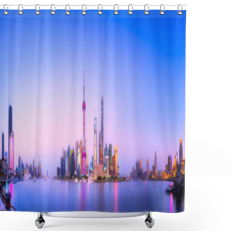 Personality  Shanghai Skyline Cityscape Shower Curtains