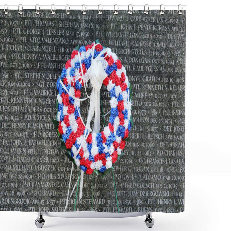 Personality  Wreath At New York City Police Memorial Shower Curtains