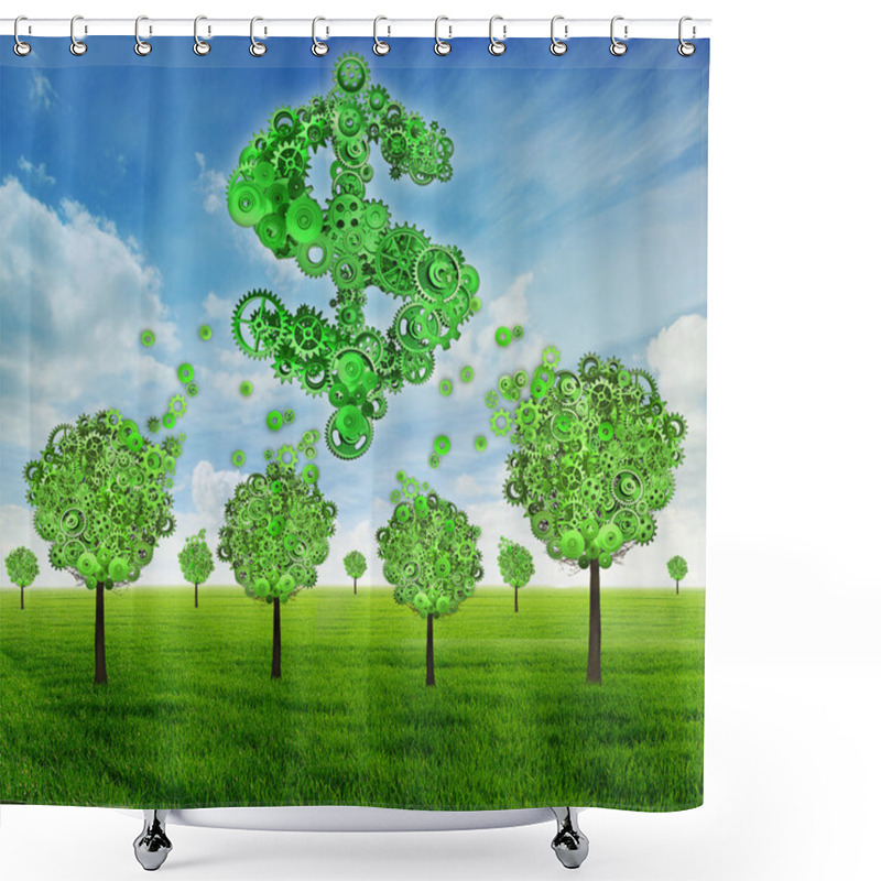 Personality  Business Investment Economics Tree Shaped As Dollar Sign  Shower Curtains