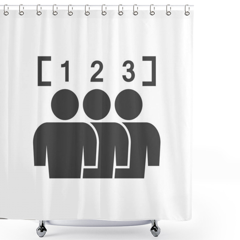 Personality  Electronic Queue Icon. Vector On White Background Shower Curtains