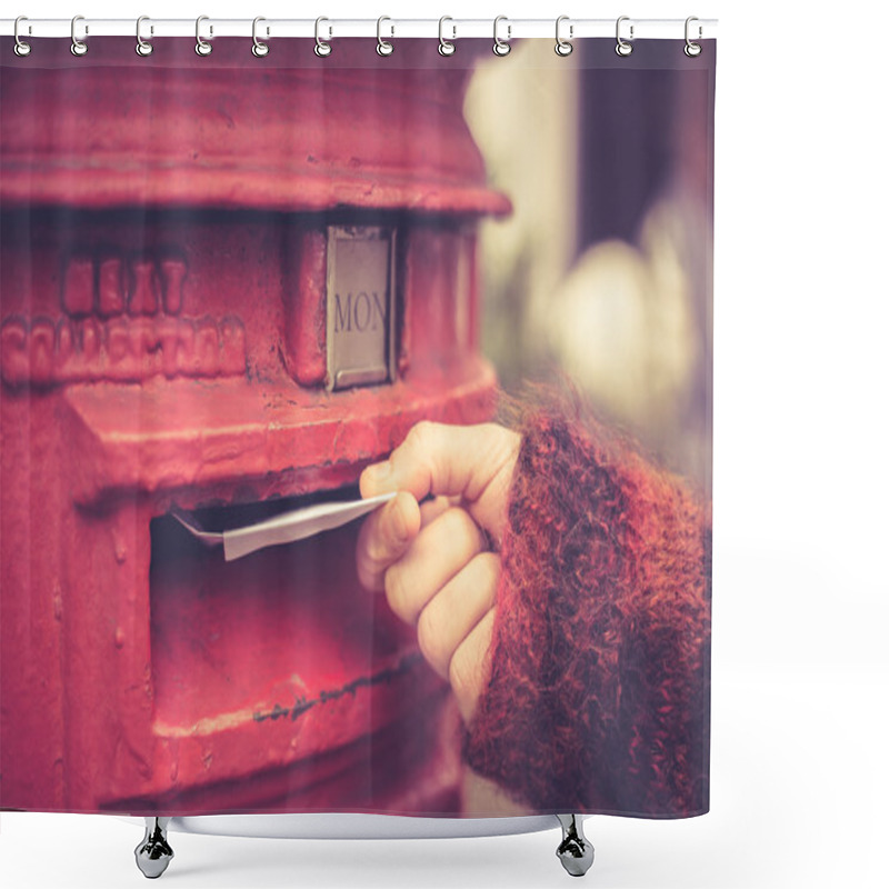 Personality  Woman Posting Letter Shower Curtains