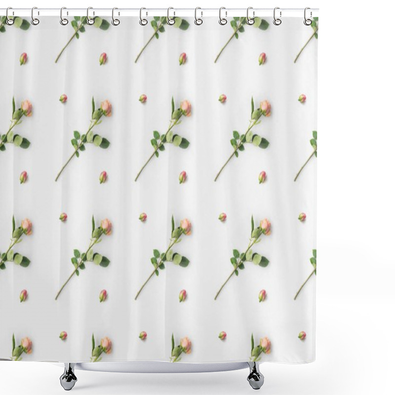 Personality  Pink Roses With Petals Shower Curtains