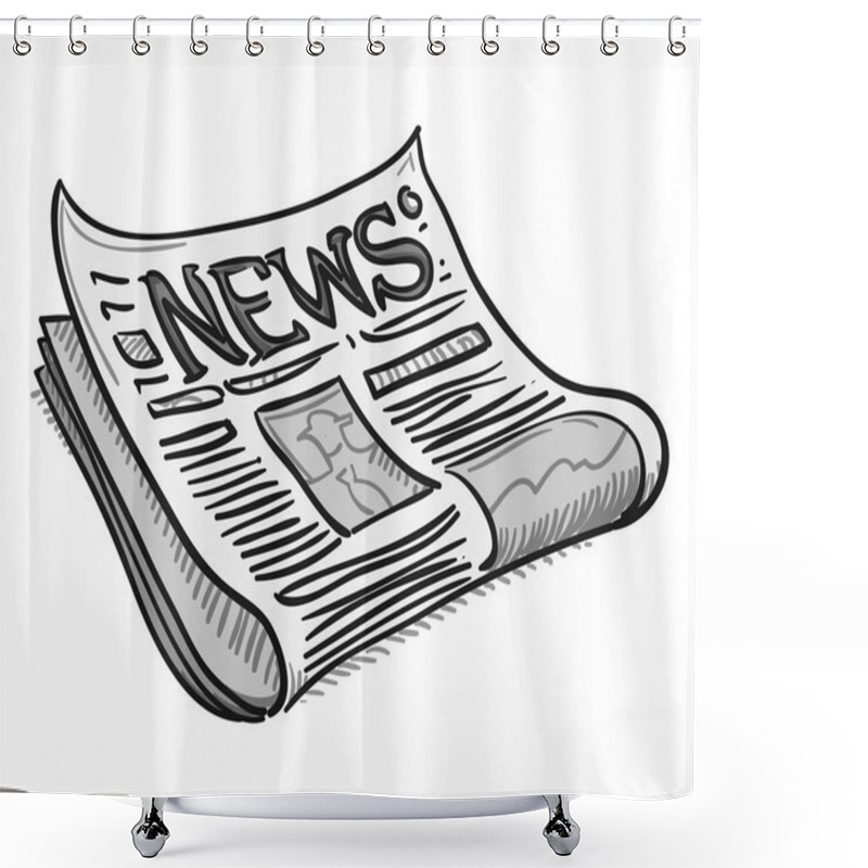 Personality  Newspaper Cover Page Shower Curtains