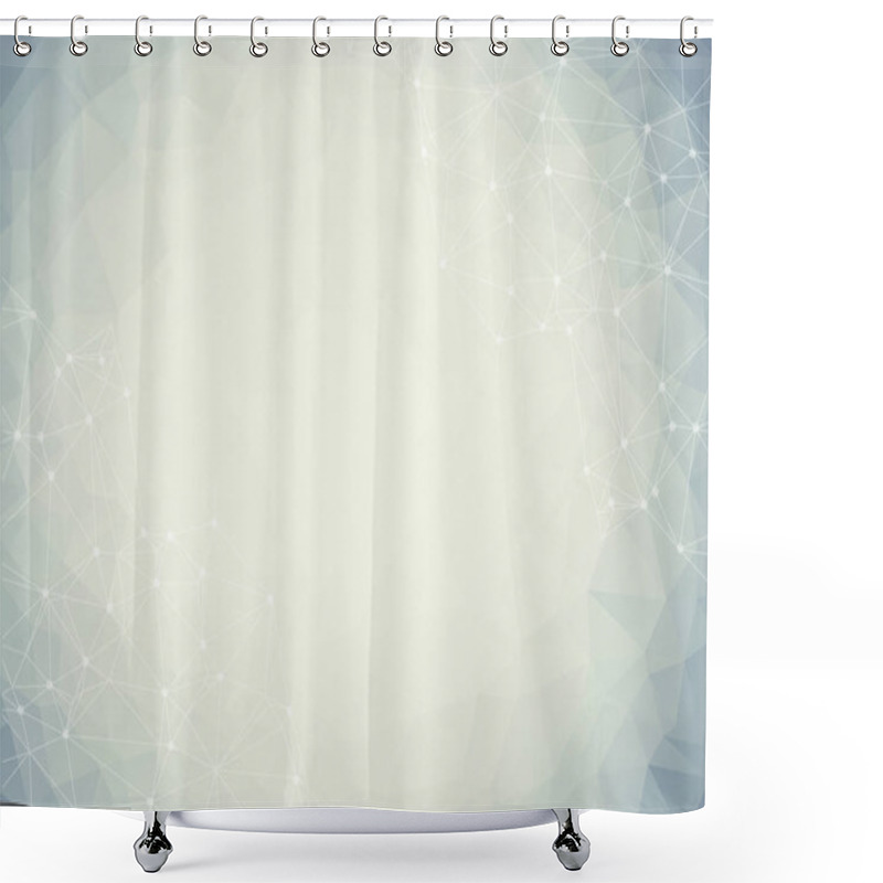 Personality  Abstract Geometric Background. Wireframe Mesh Polygonal Background. Abstract Form With Connected Lines And Dots. Shower Curtains