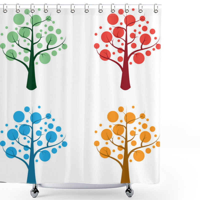 Personality  Seasonal Trees Shower Curtains