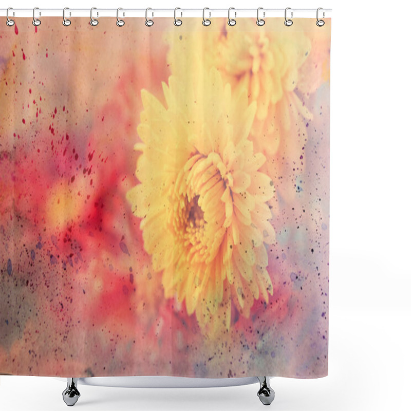 Personality  Scenic Artwork With Beautiful Aster Flowers Shower Curtains