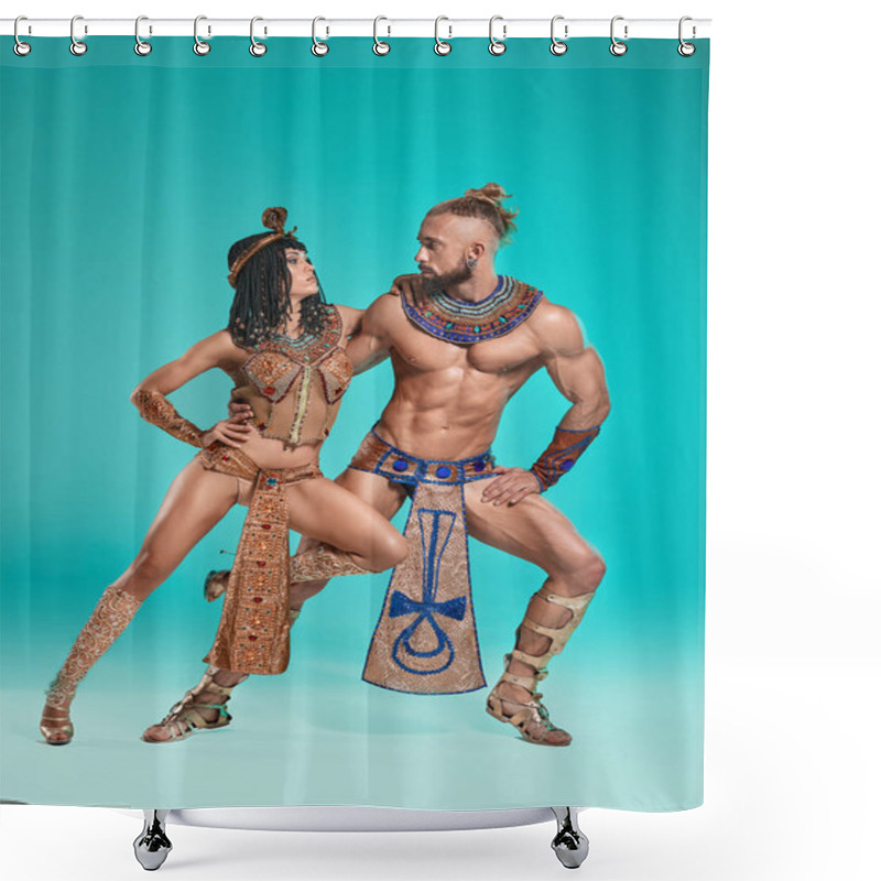 Personality  The Man, Woman In The Images Of Egyptian Pharaoh And Cleopatra Shower Curtains