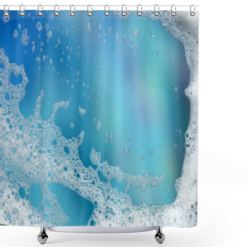 Personality  White Foam Over Blue Background Shower Curtains