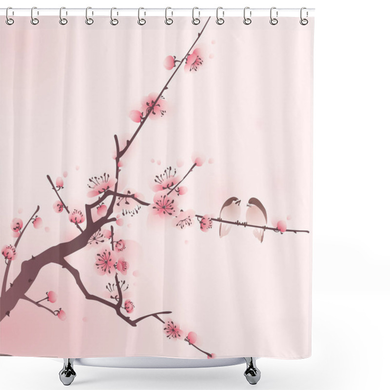 Personality  Blossoming Cherry Branches Shower Curtains