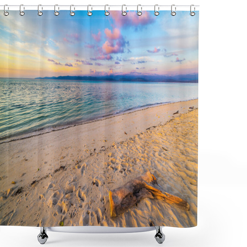 Personality  Romantic Sunset On Desert Tropical Beach, Indonesia Shower Curtains