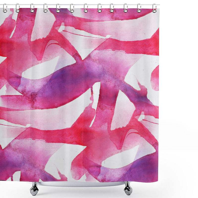 Personality  Seamless pink, blue cubism abstract art Picasso texture watercol shower curtains