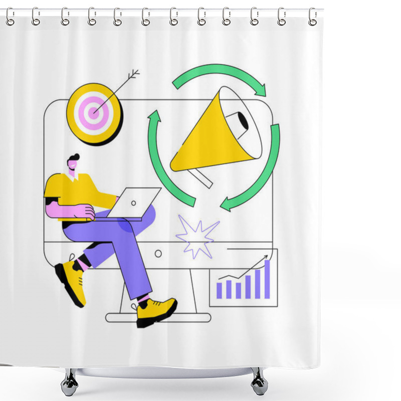 Personality  Remarketing Abstract Concept Vector Illustration. Shower Curtains