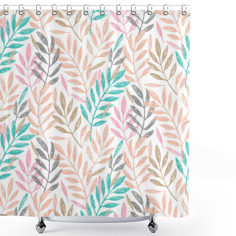 Personality  Tropical Palm Leaves, Seamless Foliage Pattern Shower Curtains