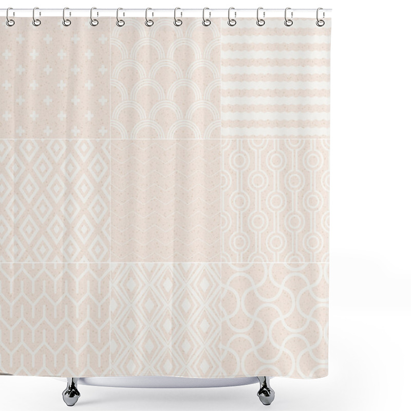 Personality  Seamless Geometric Pattern Grain Paper Texture Shower Curtains