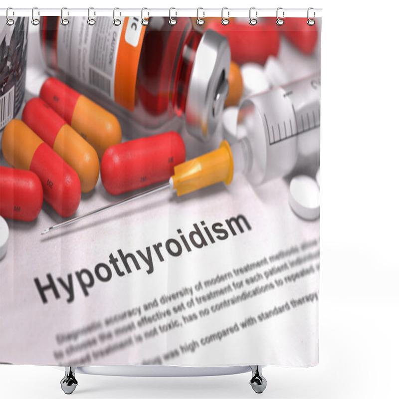 Personality  Hypothyroidism Diagnosis. Medical Concept. Shower Curtains