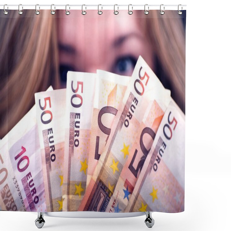 Personality  Woman With Euros Shower Curtains