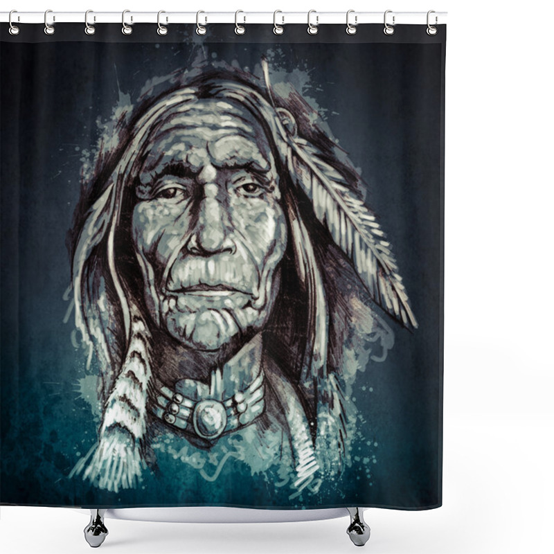 Personality  Sketch Of Tattoo Art Shower Curtains