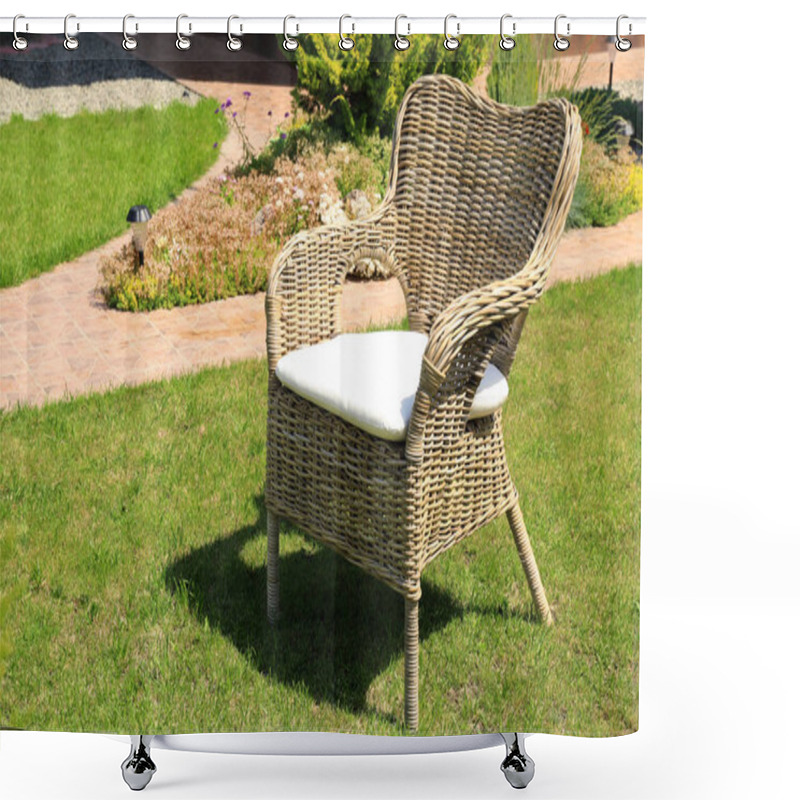 Personality  Comfortable Chair On Grass Shower Curtains