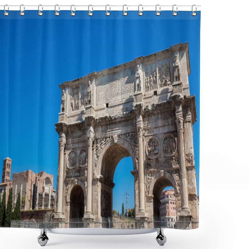 Personality  The Arch Of Constantine A Triumphal Arch In Rome, Situated Between The Colosseum And The Palatine Hill Built On The Year 315 AD Shower Curtains