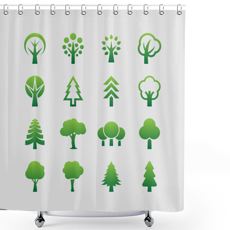 Personality  Tree Icons Shower Curtains