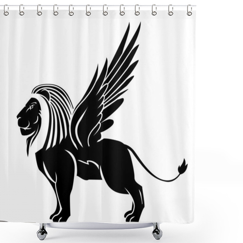 Personality  Lion Wing Tattoo Shower Curtains