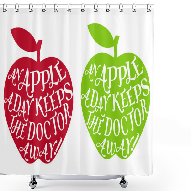 Personality  An Apple A Day, Vector Shower Curtains