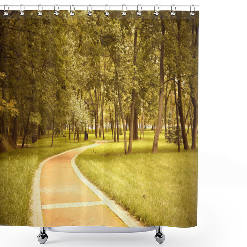 Personality  Golden Orchard Shower Curtains