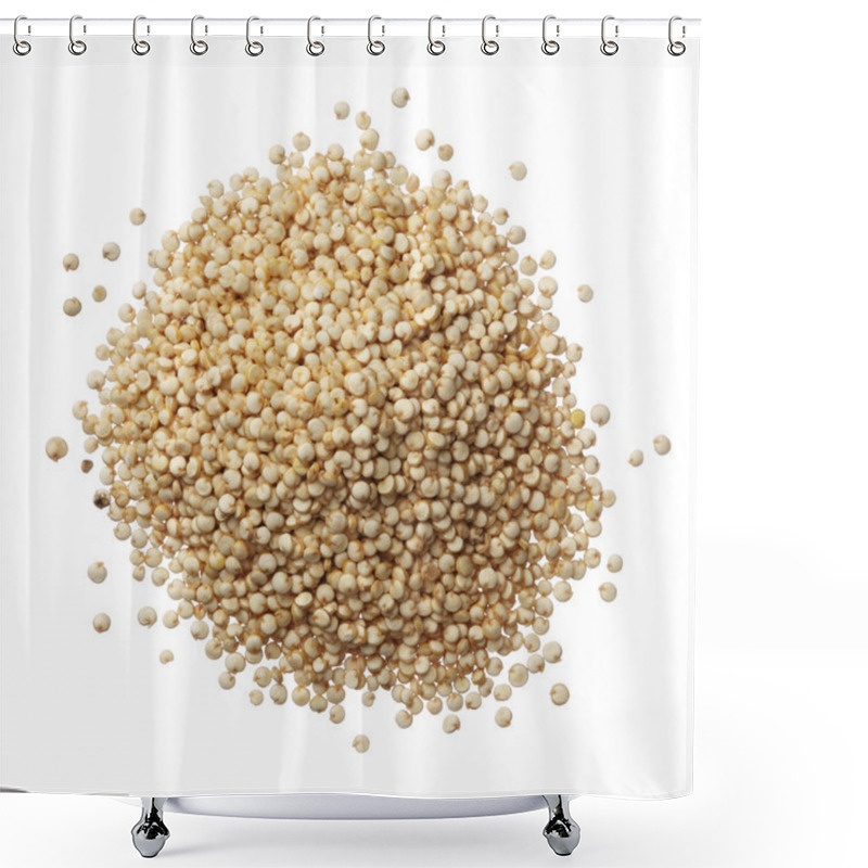 Personality  Pile Of Quinoa Grain Isolated On A White Background Shower Curtains