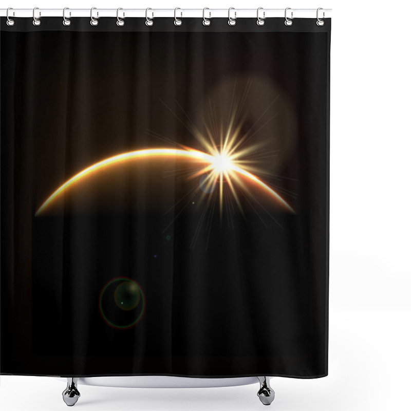 Personality  Sunrise Over The Planet In Space Shower Curtains