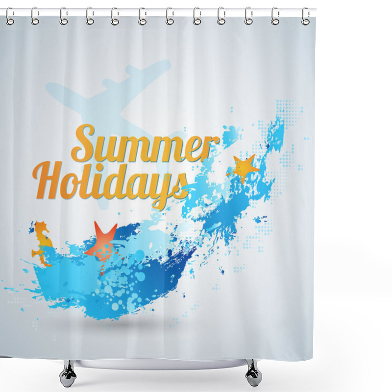 Personality  Summer Holiday Vector Background Shower Curtains