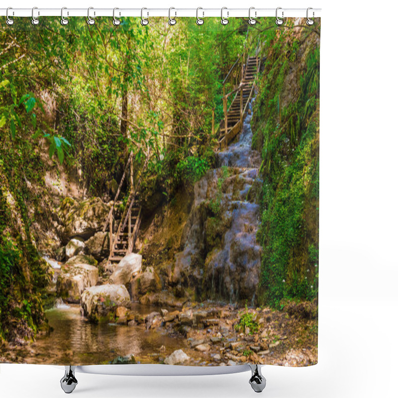 Personality  Waterfall In Park Berendeyevo Tsarstvo, Sochi, Russia Shower Curtains