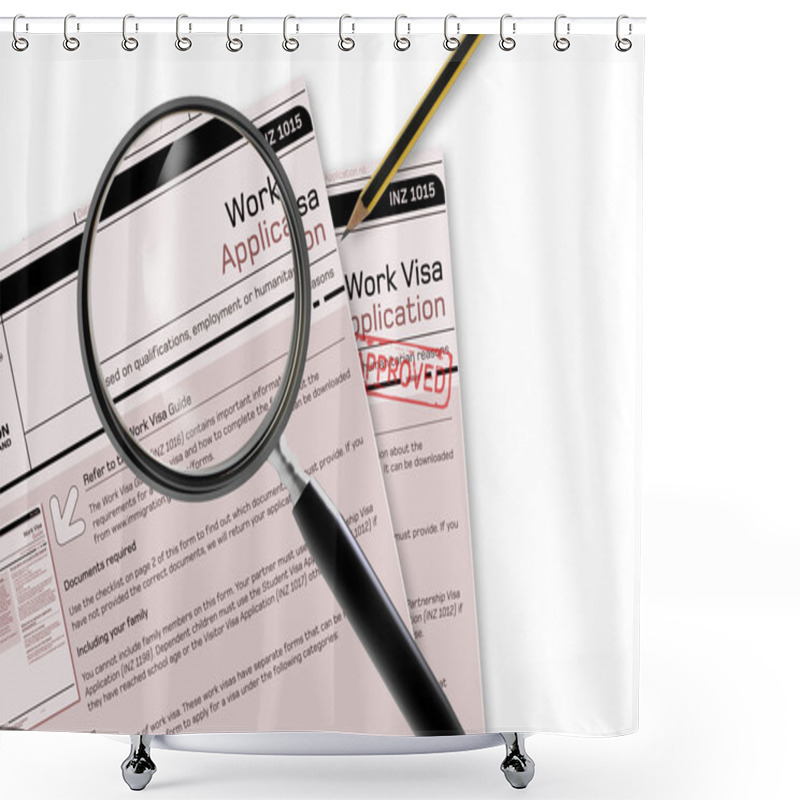 Personality  Work Visa Application Shower Curtains