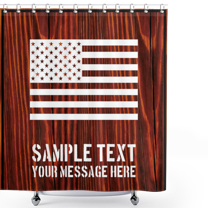 Personality  United States Flag Isolated On Wooden Background Shower Curtains