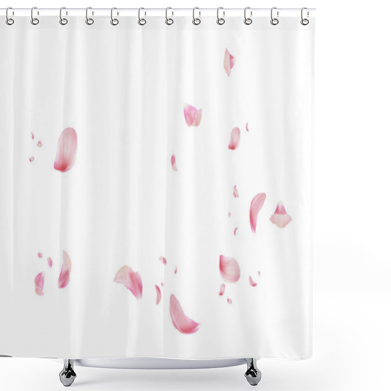 Personality  Flying Petals, Rose Petals Isolated, Fly, Red Pink Petals, Composition Shower Curtains