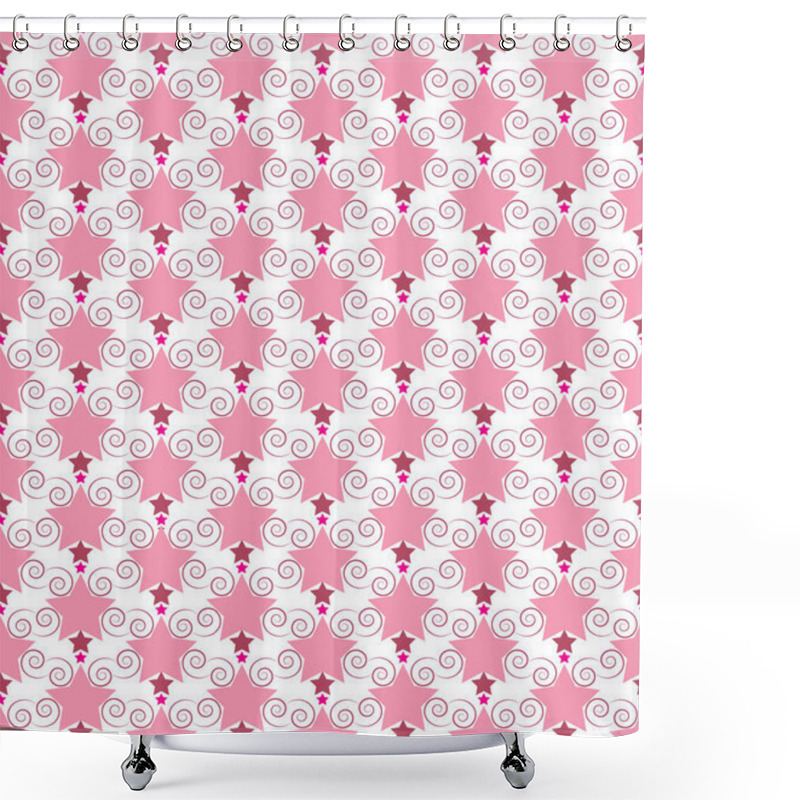 Personality  Stars And Swirls Repeat Pattern Design Illustration Shower Curtains