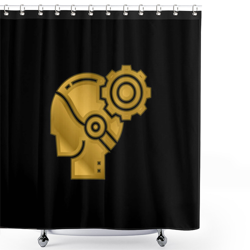 Personality  AI Gold Plated Metalic Icon Or Logo Vector Shower Curtains