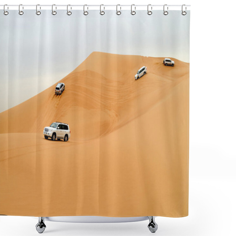 Personality  Dubai. Desert Driving Shower Curtains