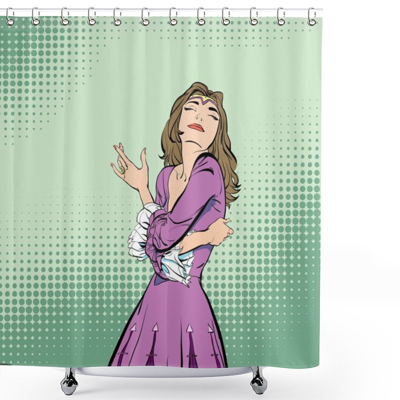 Personality  Lady In Medieval Dress. Taunting Girl. Taunting Princess. Medieval Legend. Medieval Woman. Shower Curtains