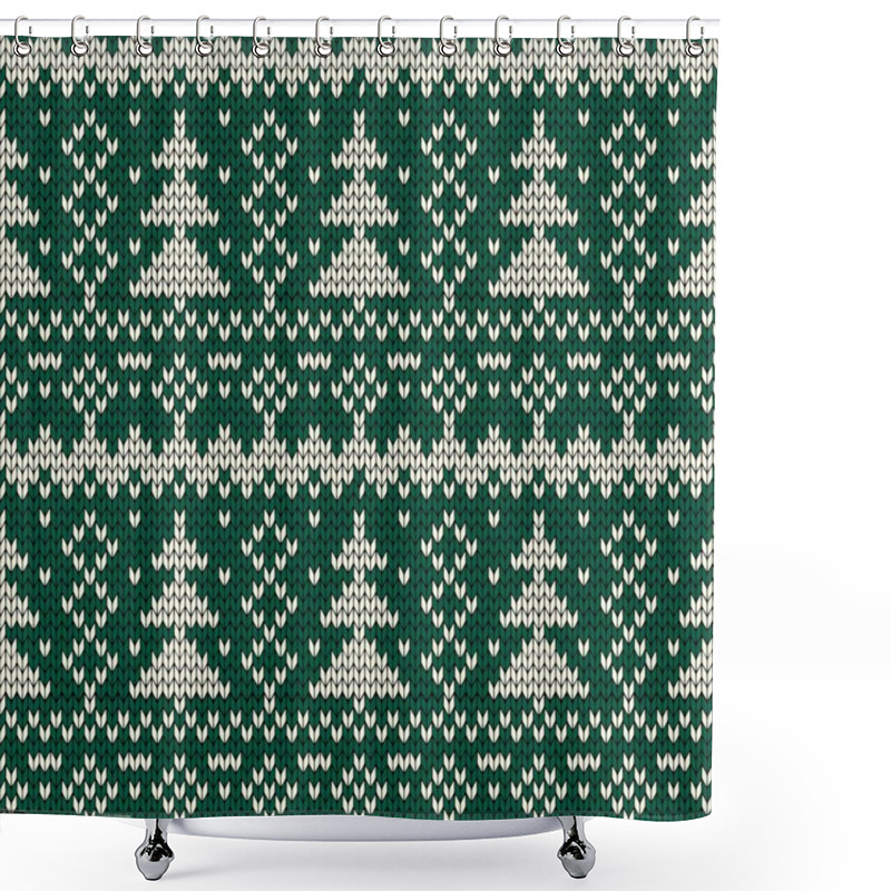 Personality  Christmas Seamless Knitted Background. Shower Curtains